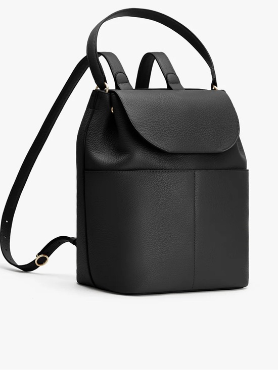 Cuyana Leather Black Backpack